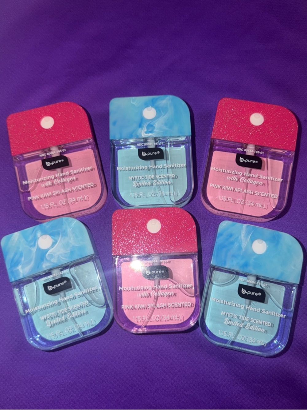 b-pure Moisturizing Hand Sanitizer Case Pack — Pink & Blue